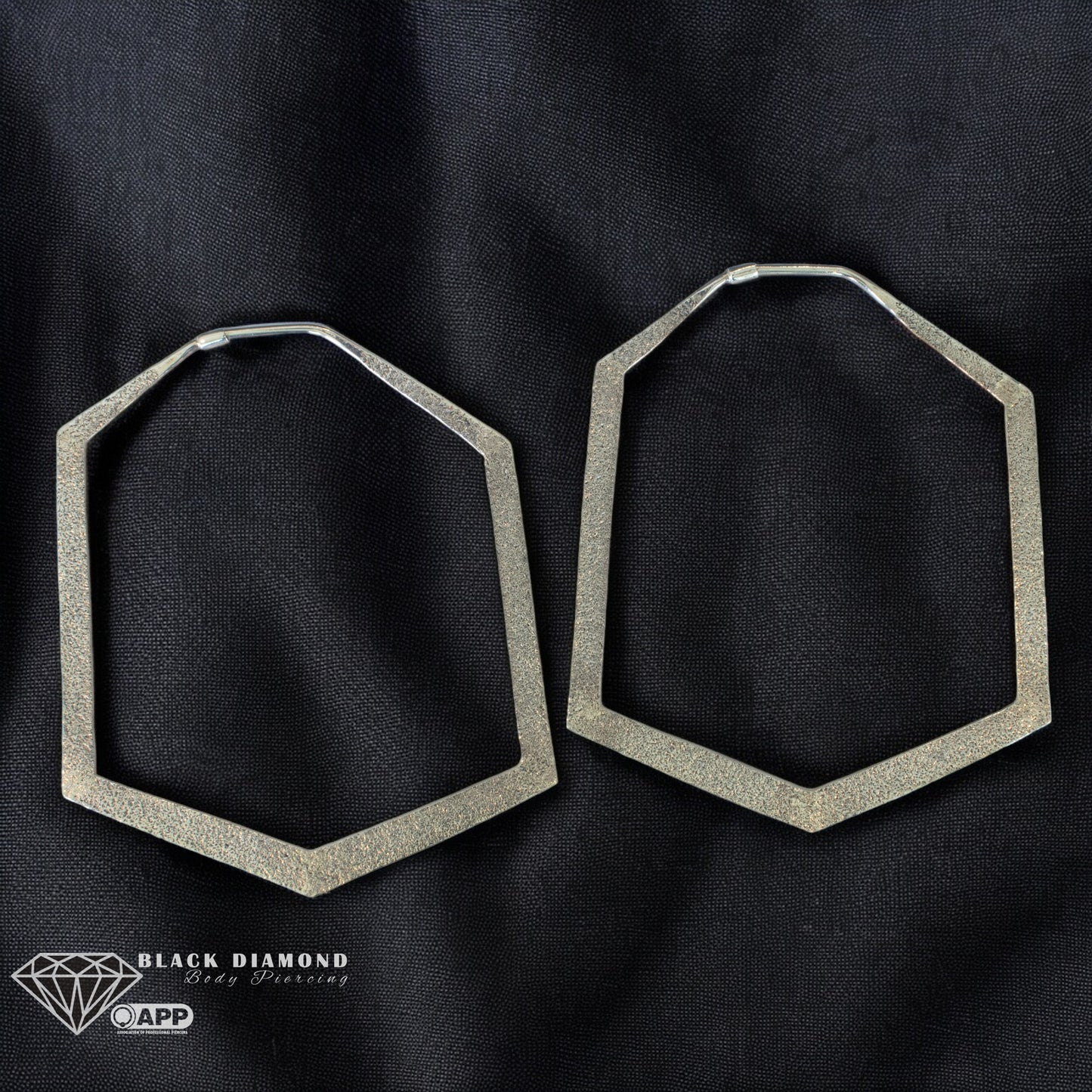 Hammered Hexagon Hoop