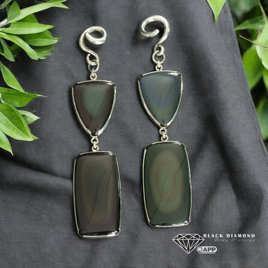 Rainbow Obsidian Ear Weights