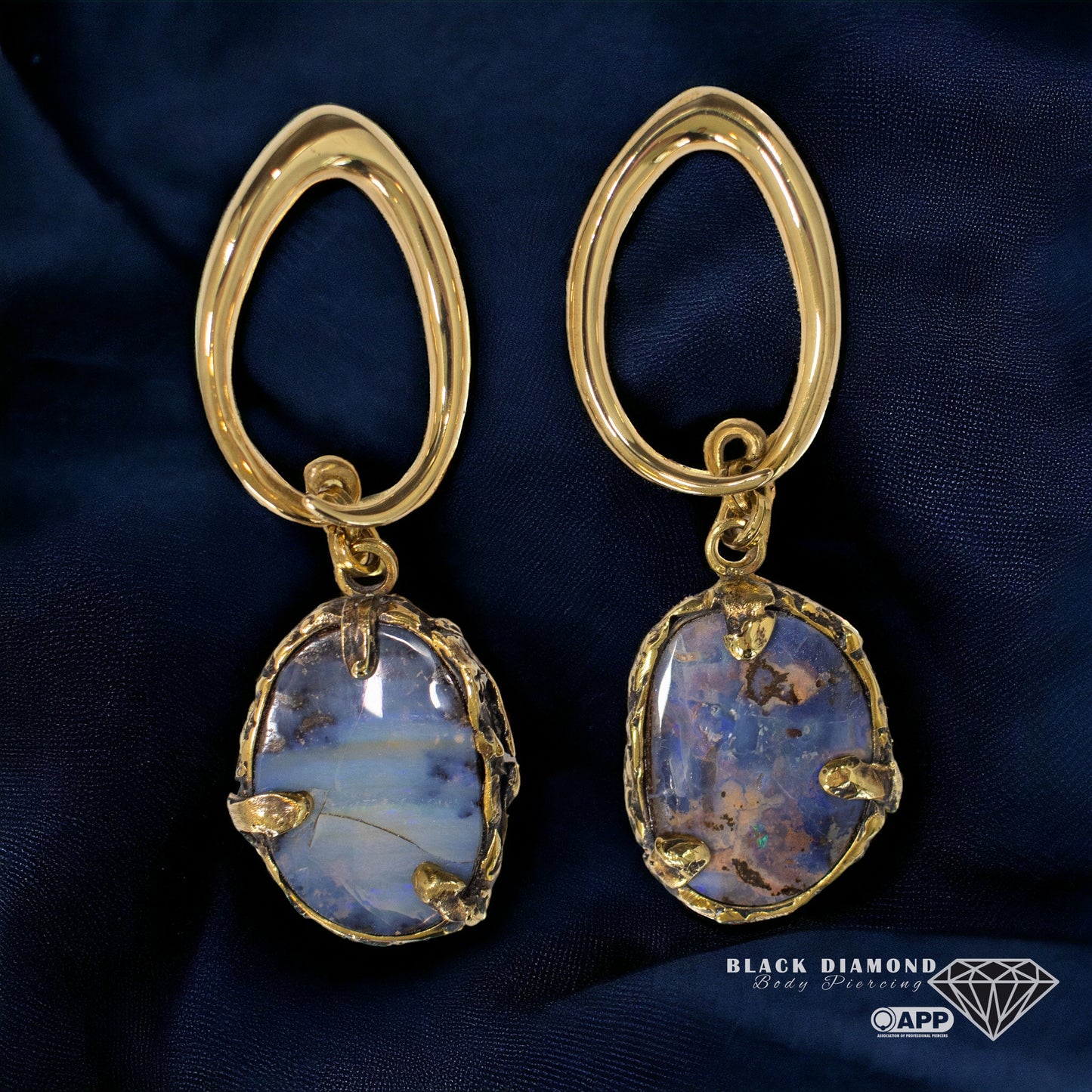 Boulder Opal Ear Weights