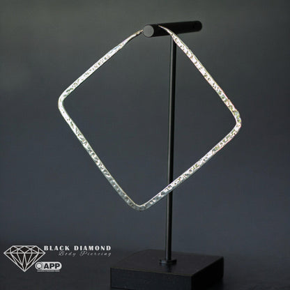 Hammered Square Hoop- large