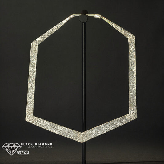 Hammered Hexagon Hoop