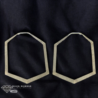Hammered Hexagon Hoop