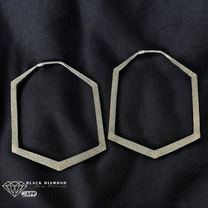 Hammered Hexagon Hoop